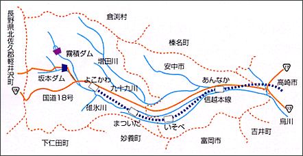 霧積ダム位置図の画像