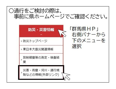 道路情報の確認方法の画像