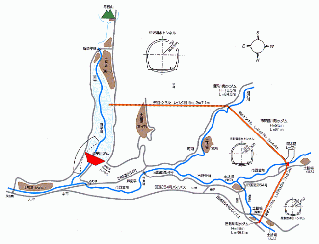 道平川ダム取水ダム計画図