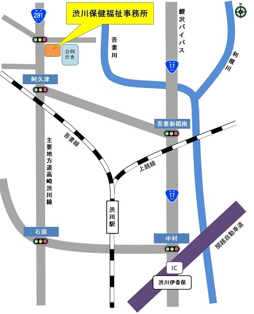 渋川保健福祉事務所の周辺マップ画像