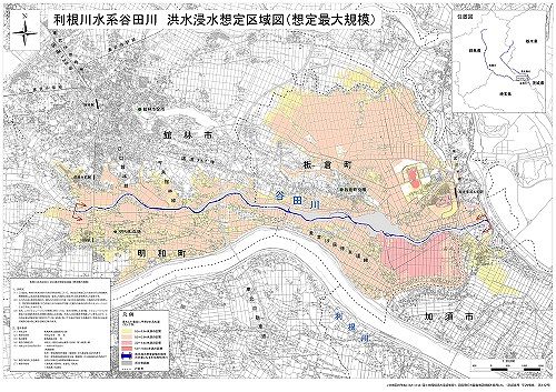 谷田川 洪水浸水想定区域図画像
