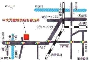 中央児童相談所北部支所の案内図画像