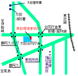 東部環境事務所の案内図画像