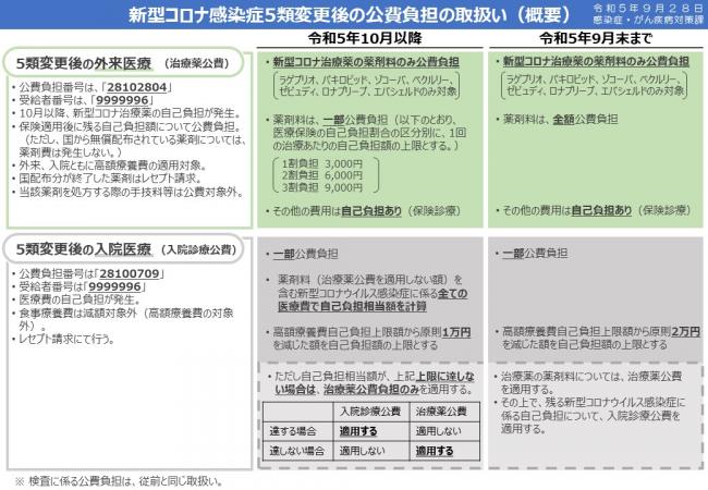 10月以降の公費負担の取扱い（概要）画像