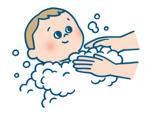 やさしく洗う画像