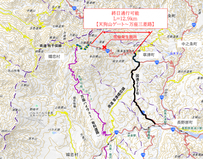 国道292号(志賀草津道路)位置図の画像