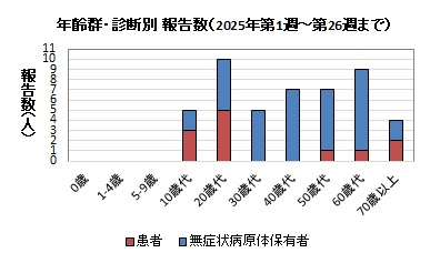年齢群・診断別報告数（2025年）グラフ画像