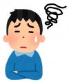 困った表情の男性のイラスト