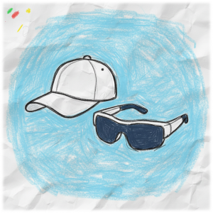 サングラスと帽子の画像