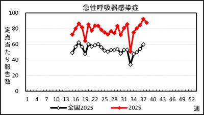 急性呼吸器感染症　患者報告推移の画像