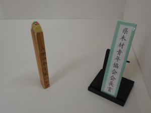 令和７年度群馬県児童生徒木工工作コンクール群馬県木材青年協会会長賞作品「SDGsレインボークレヨン」の写真