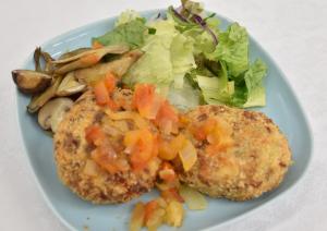 県産きのこのほくほくコロッケの写真