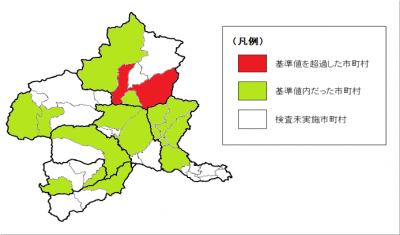 ニホンジカの検査を行った市町村の画像