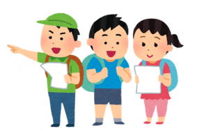 クイズの答えを探す子ども