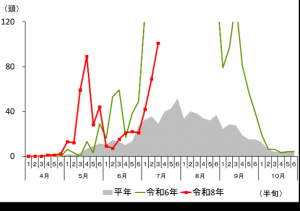 トラップ調査結果（中之条町折田）の画像