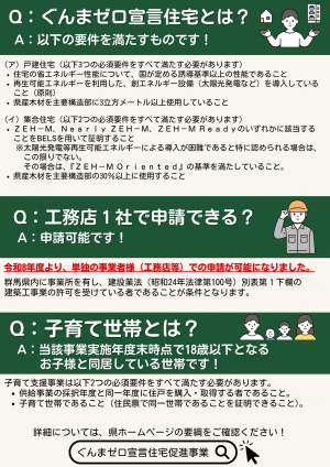 ぐんまゼロ宣言住宅促進事業 チラシ裏の画像